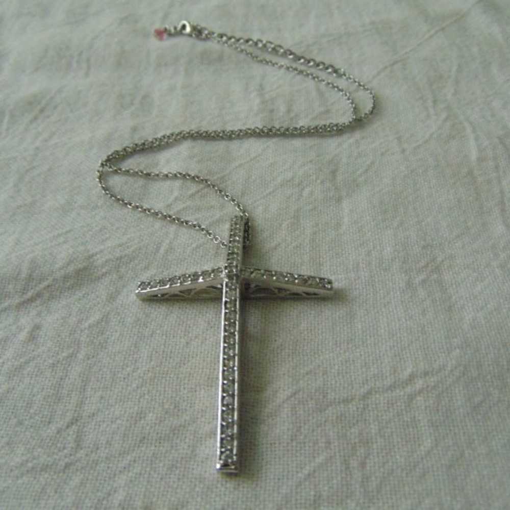 vintage QVC sterling silver cz crystals cross pen… - image 1