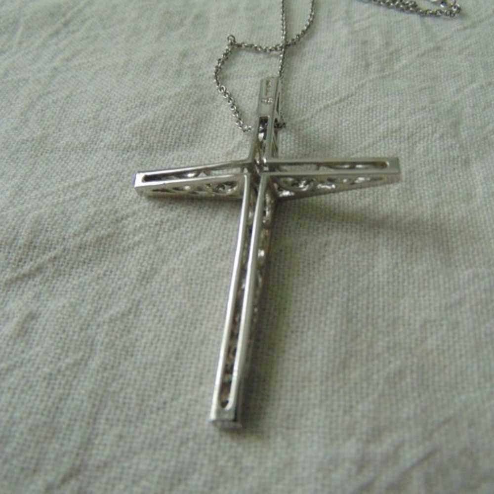 vintage QVC sterling silver cz crystals cross pen… - image 4