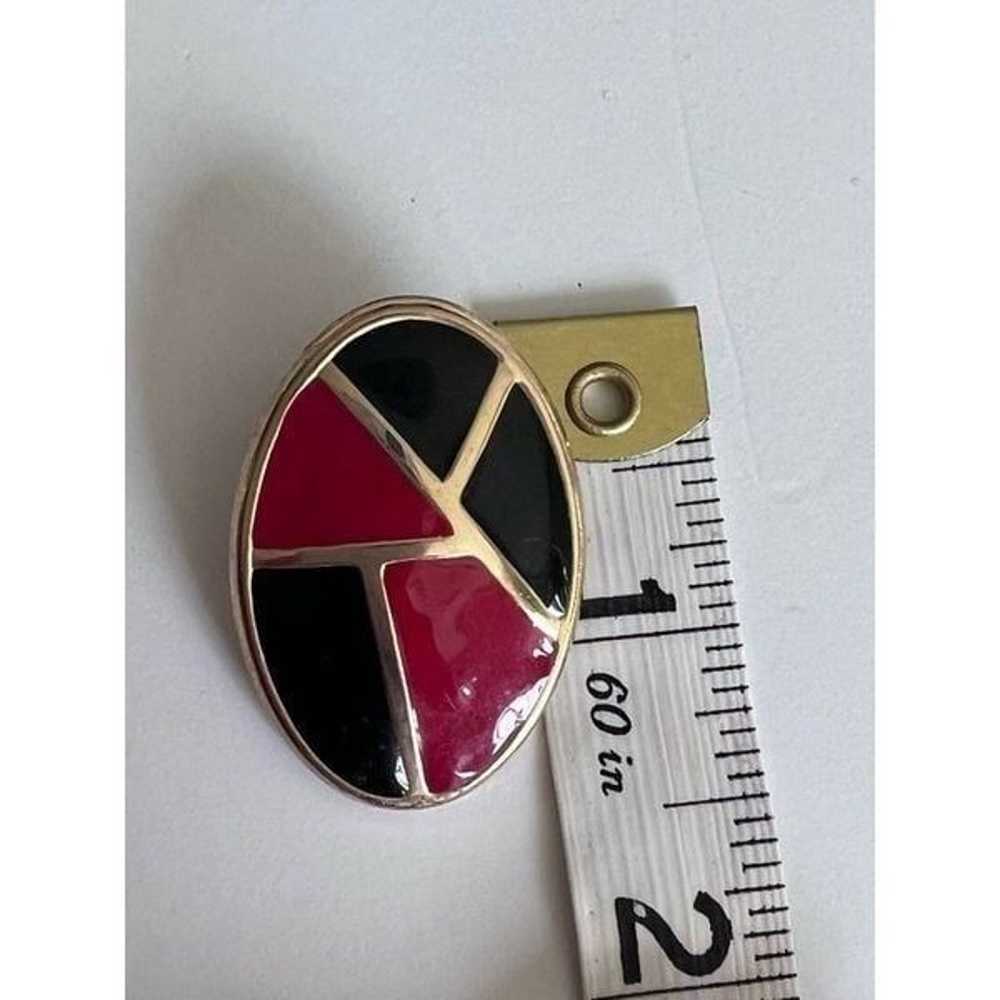 Vintage 90’s black, red and gold color block oval… - image 4