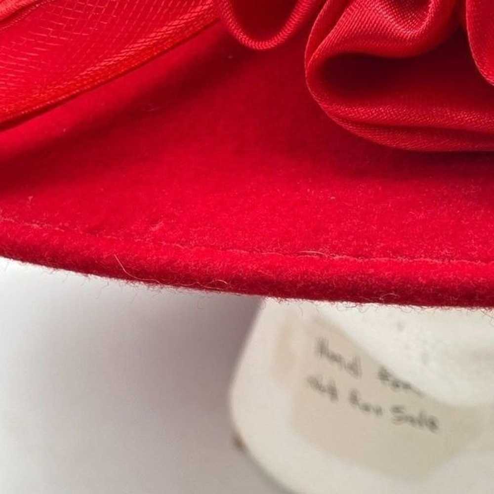 Vintage Elegant Red Rose Sunday Hat - image 3