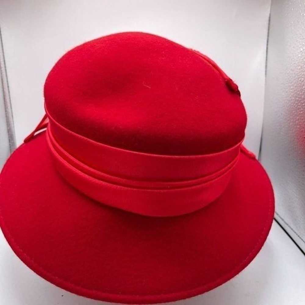 Vintage Elegant Red Rose Sunday Hat - image 8