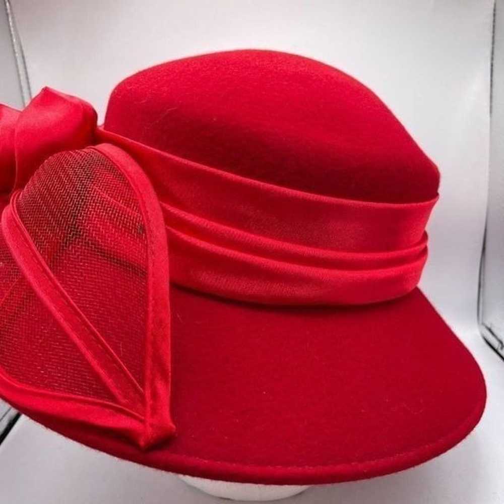 Vintage Elegant Red Rose Sunday Hat - image 9