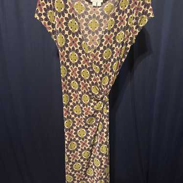 Retro floral wrap dress