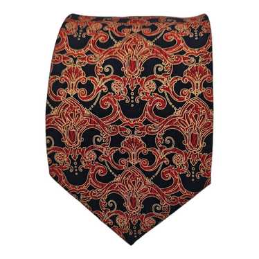 Gianfranco ferre All Silk 100% Tie Baroque Vintage Couture Polar shops Bear Maroon Red