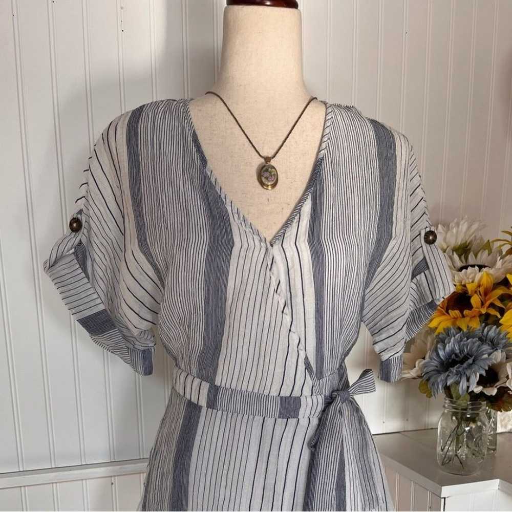 Sienna Sky Blue Striped Wrap Dress - image 2