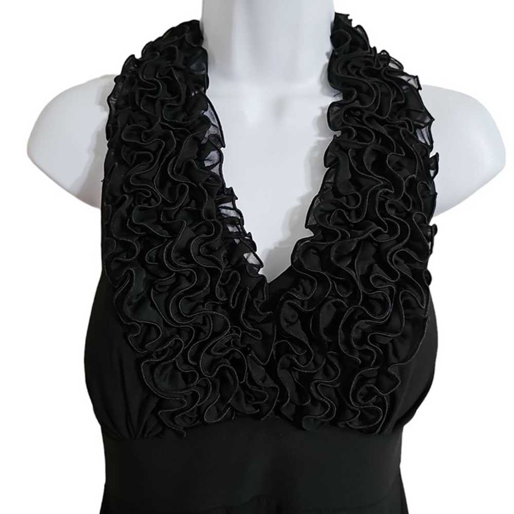 Dressbarn Collection Size10 Black Sleeveless Ruff… - image 2