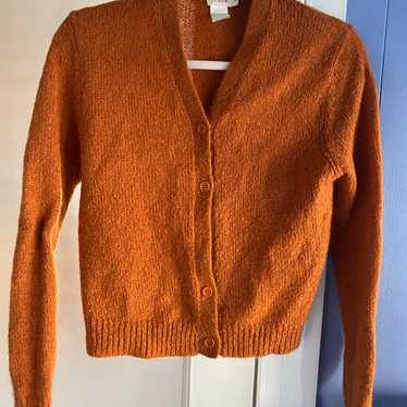 Vintage J. Crew Orange Wool Blend Cardigan SZ.M - image 1