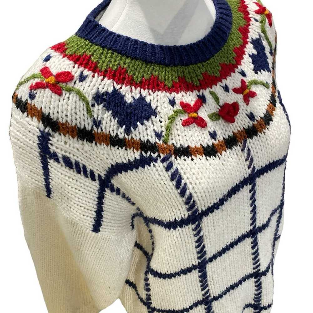 Vintage Knitted By Hand Back Road Blues Women’s S… - image 5