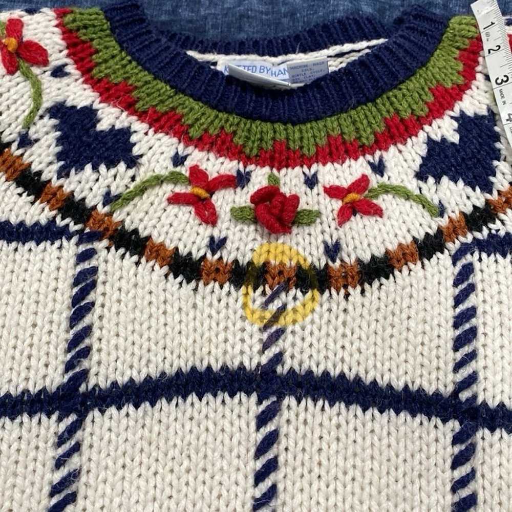 Vintage Knitted By Hand Back Road Blues Women’s S… - image 8