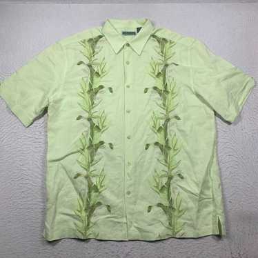 Cubavera Cubavera Shirt Hawaiian Mens XL Green Fl… - image 1