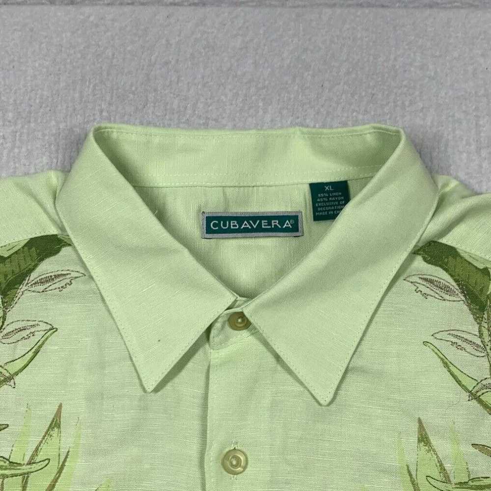 Cubavera Cubavera Shirt Hawaiian Mens XL Green Fl… - image 3