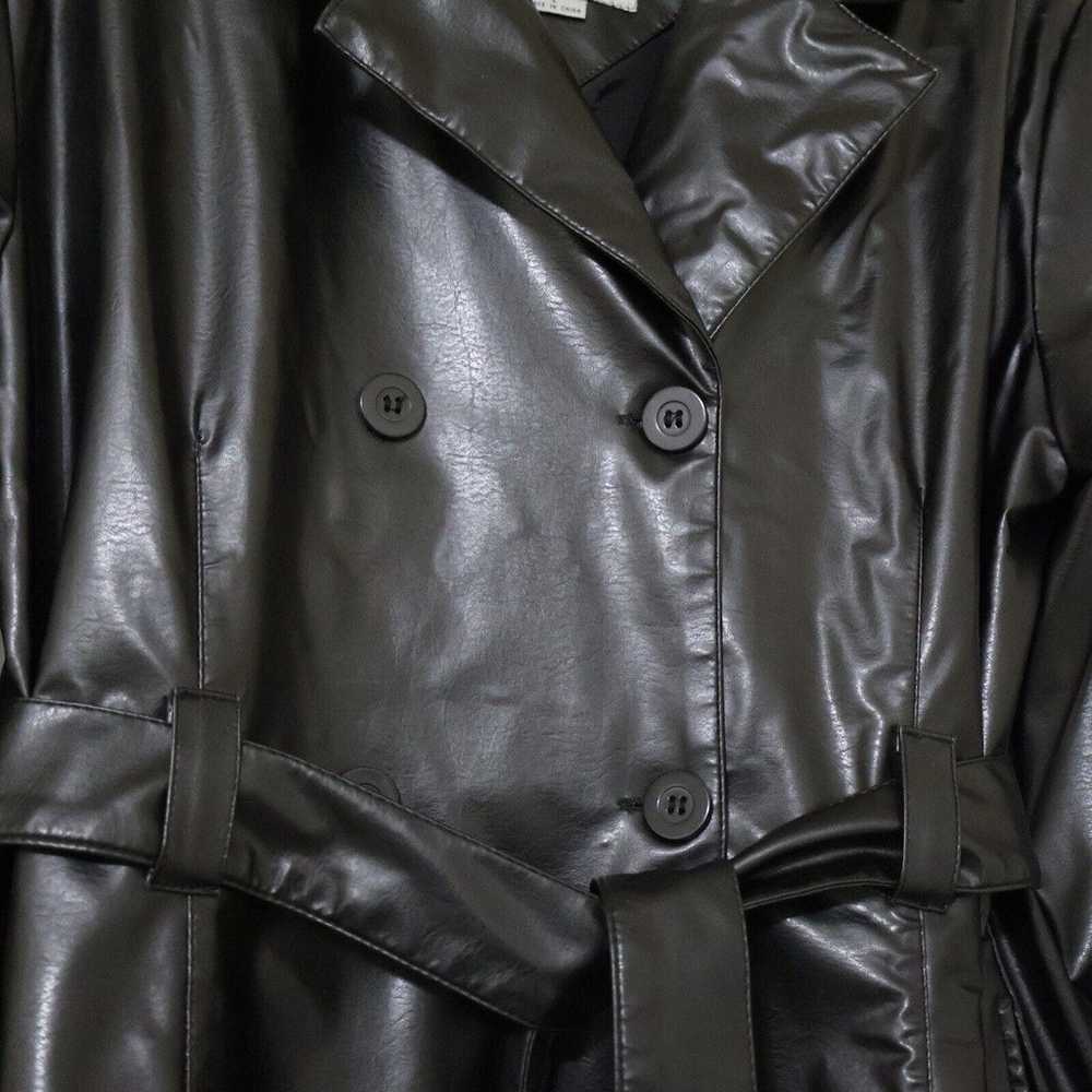 Vintage Y2K 90s Rave Black Faux Leather Double Br… - image 5
