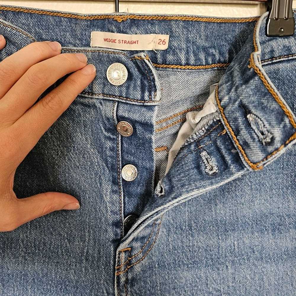 Levi's Premium "Wedgie Straight" Jeans Raw Hem Bu… - image 6