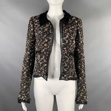 Chanel Black MultiColor Wool Blend Open Front Jac… - image 1