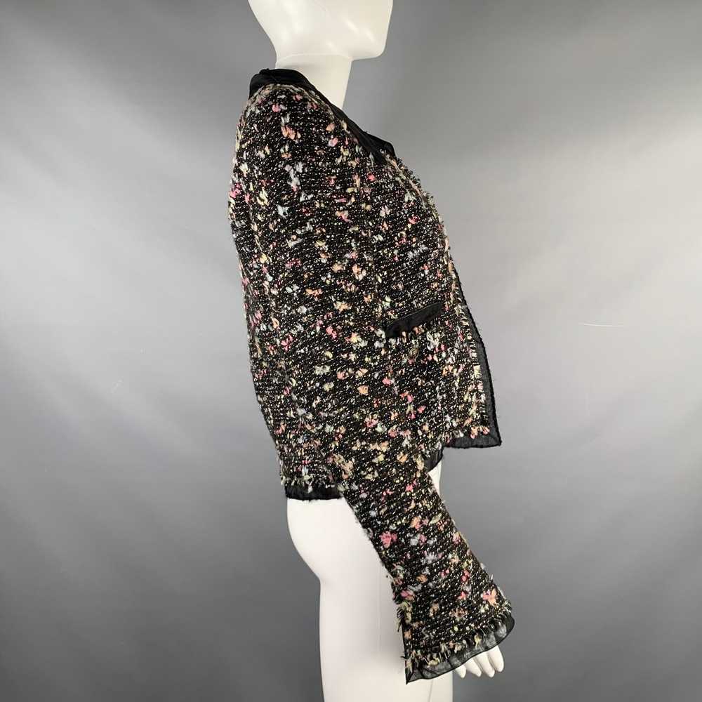 Chanel Black MultiColor Wool Blend Open Front Jac… - image 3