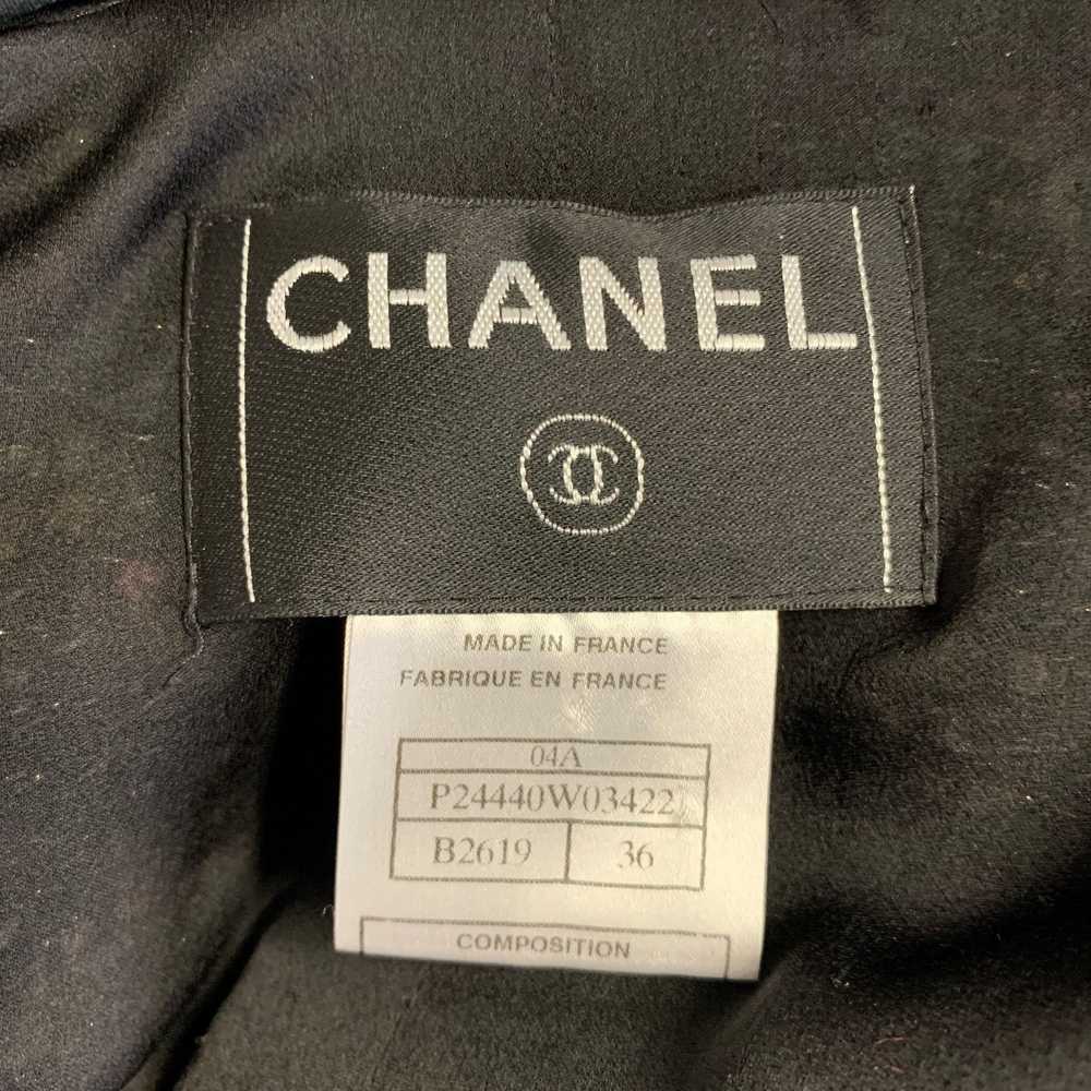 Chanel Black MultiColor Wool Blend Open Front Jac… - image 5