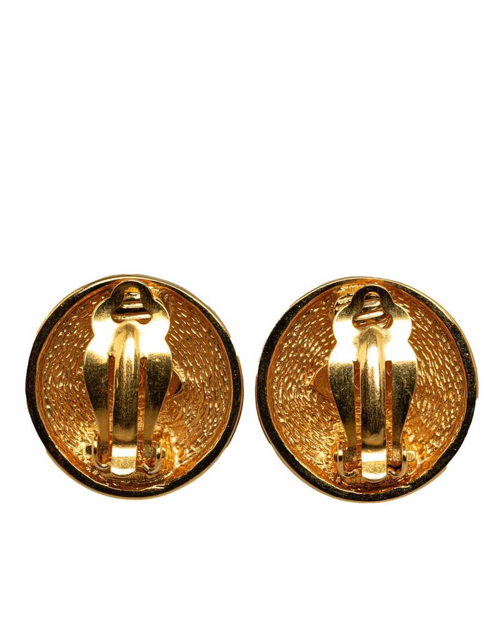 Chanel Quilted Gold CC Clip-On Earrings - image 2