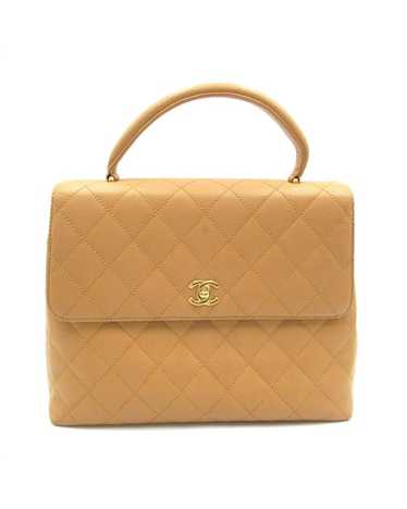 Chanel Beige Caviar Kelly Handbag with CC Logo in 