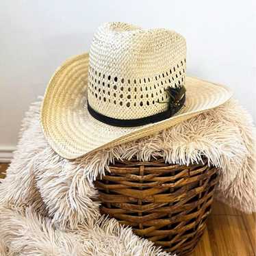 Vintage VTG Bailey U-Rollit Cowboy Straw Hat with 