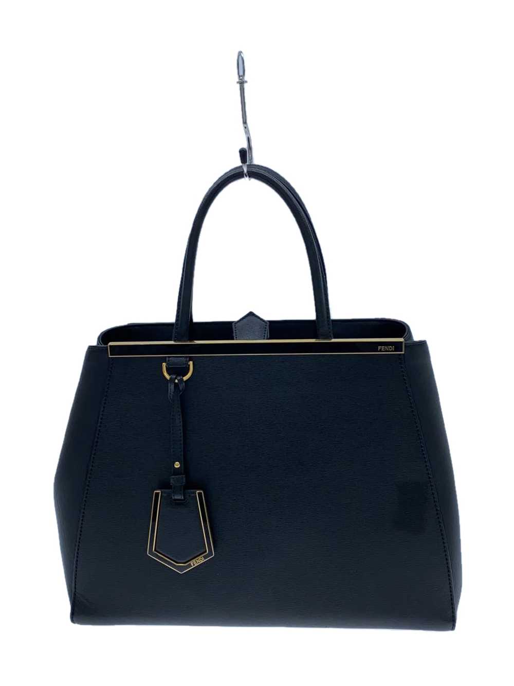 Fendi Shoulder Bag Leather Blk Plain Petite 2Jour… - image 1