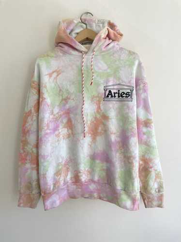 Aries Aries Temple Tie-dyed Cotton Hoodie Sz M FSA