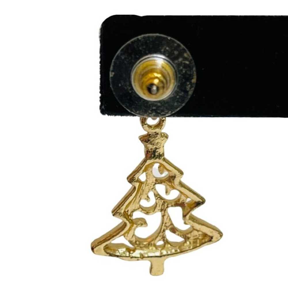 Other 3 Pair Stud Christmas Tree Earrings Gold Mu… - image 11