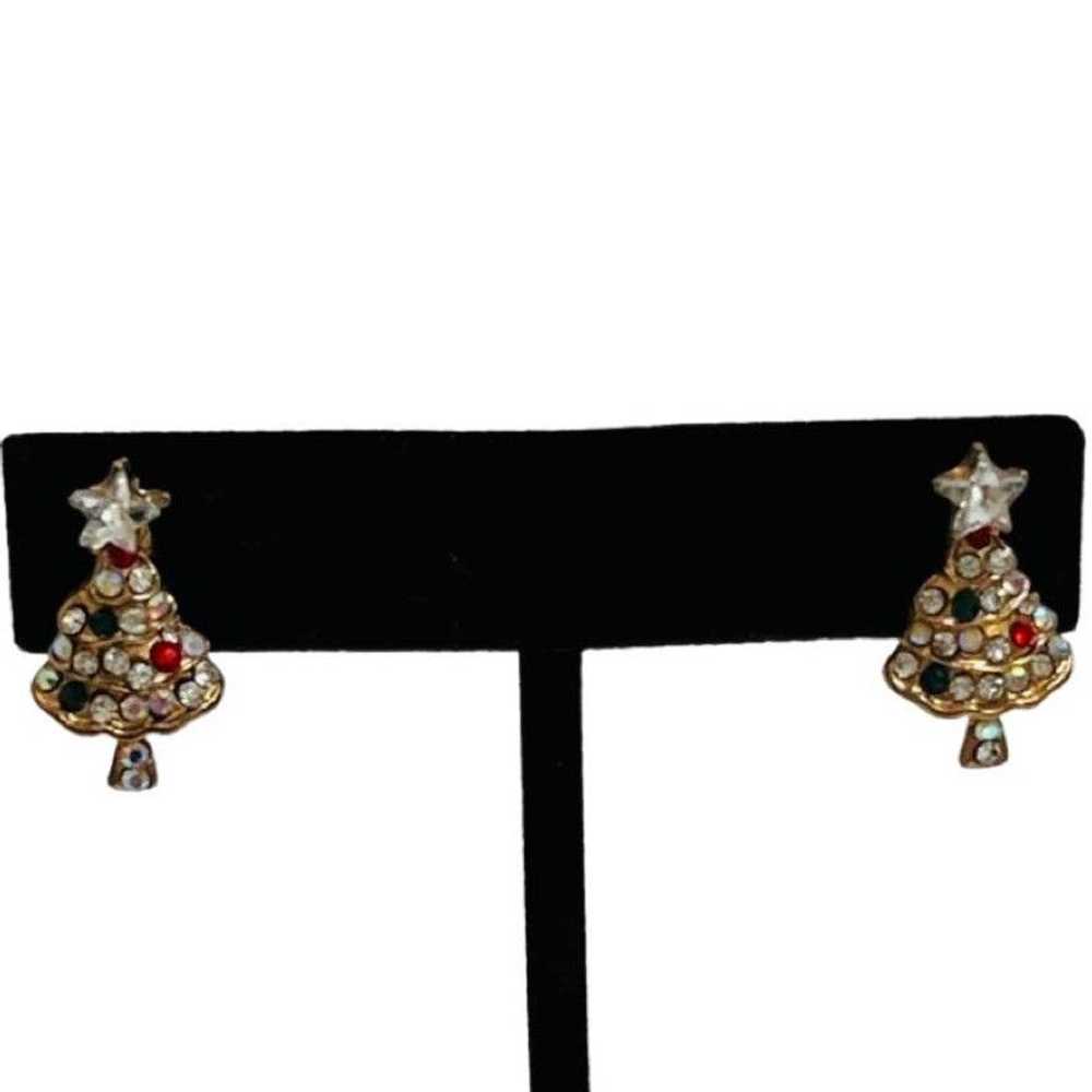 Other 3 Pair Stud Christmas Tree Earrings Gold Mu… - image 6