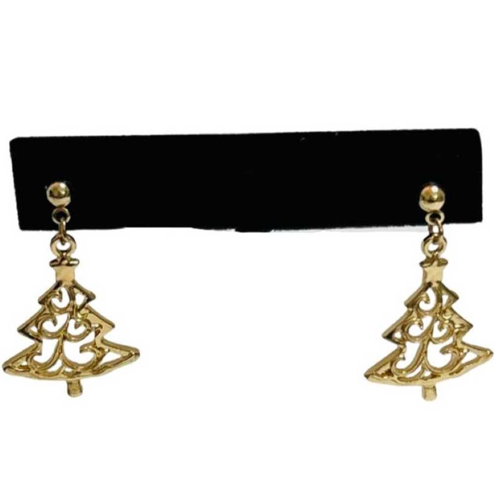 Other 3 Pair Stud Christmas Tree Earrings Gold Mu… - image 9