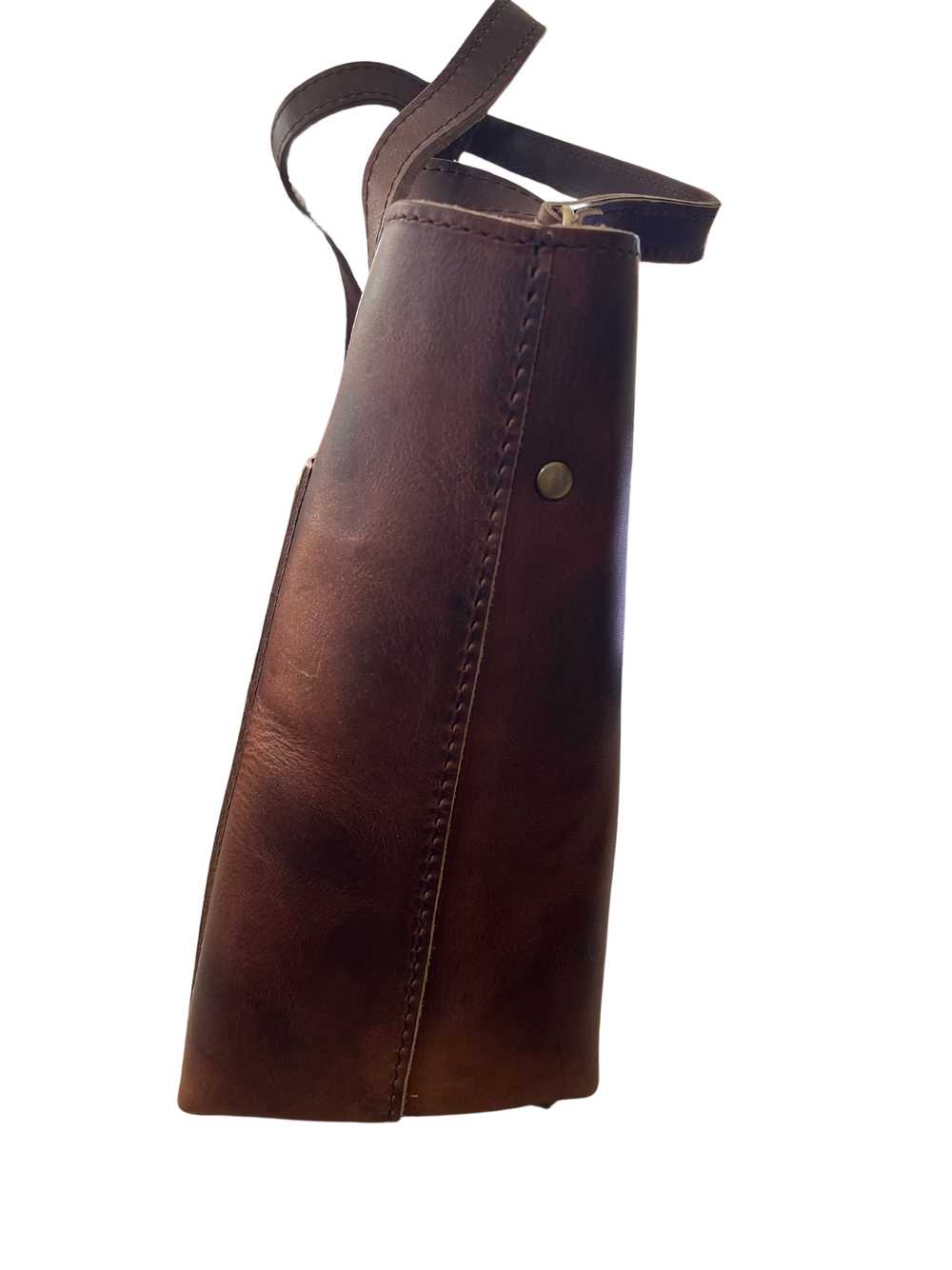 Portland Leather English tan medium zip crossbody… - image 7