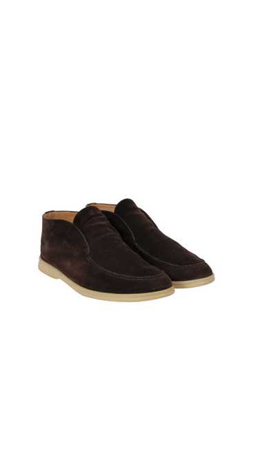 Loro Piana Open Walk Ankle Boots Brown Tan Suede -