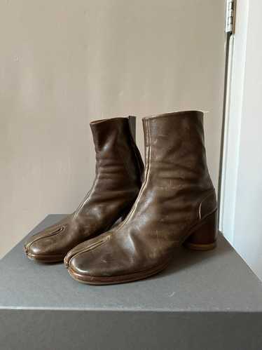 Maison Margiela Tabi leather ankle boots - Neutrals