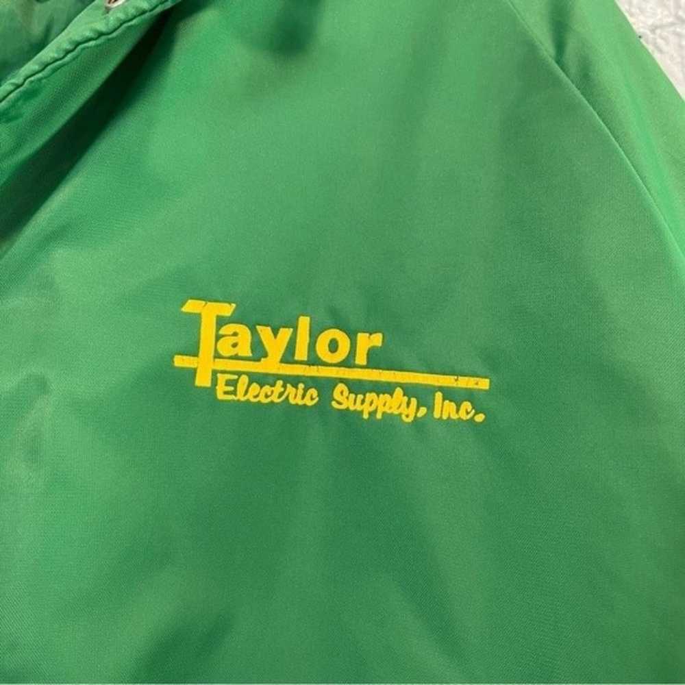 Varsity Jacket Taylor Electric Supply XL Green Ye… - image 5