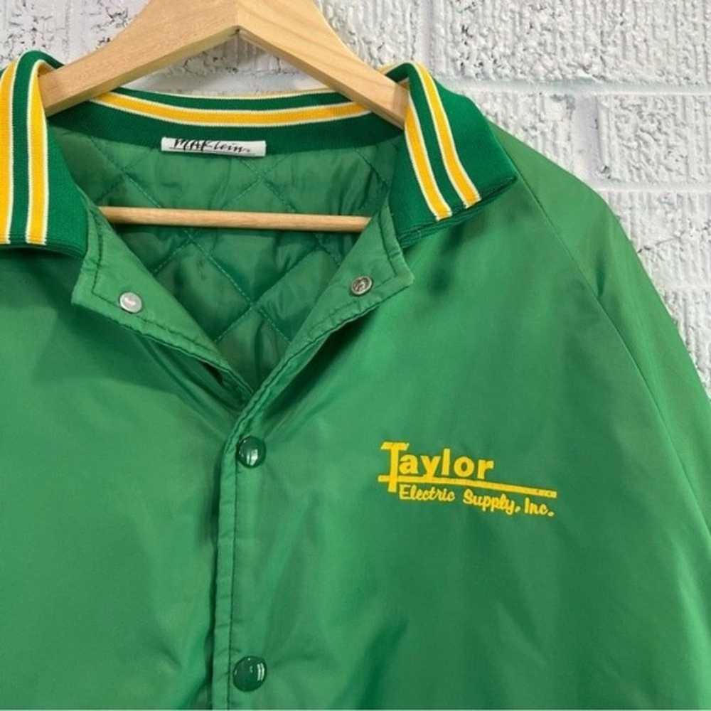 Varsity Jacket Taylor Electric Supply XL Green Ye… - image 6