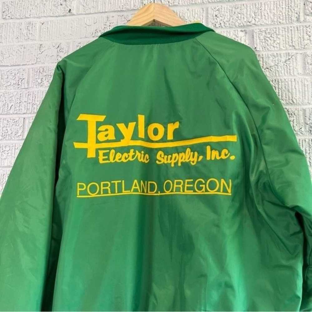 Varsity Jacket Taylor Electric Supply XL Green Ye… - image 7