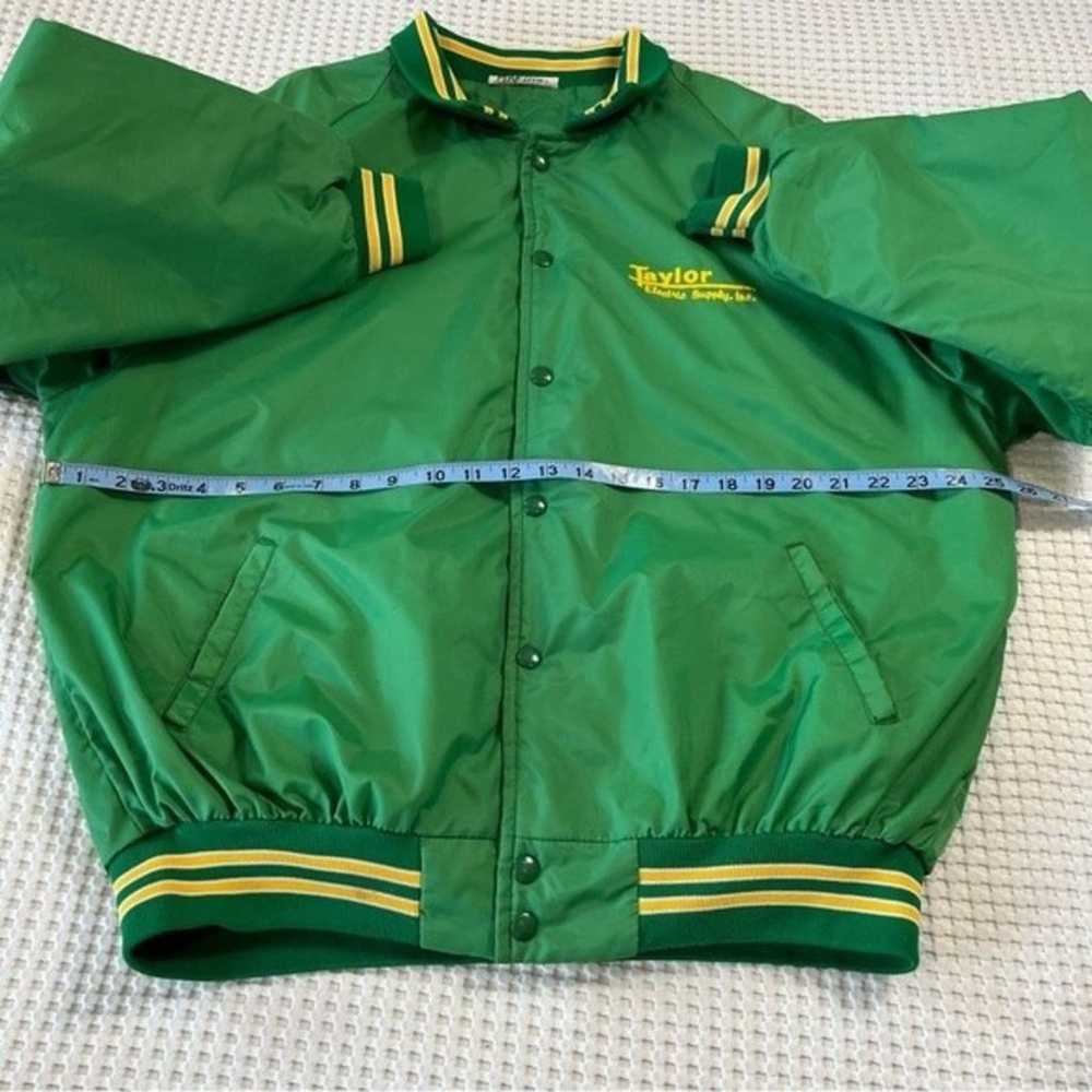 Varsity Jacket Taylor Electric Supply XL Green Ye… - image 8