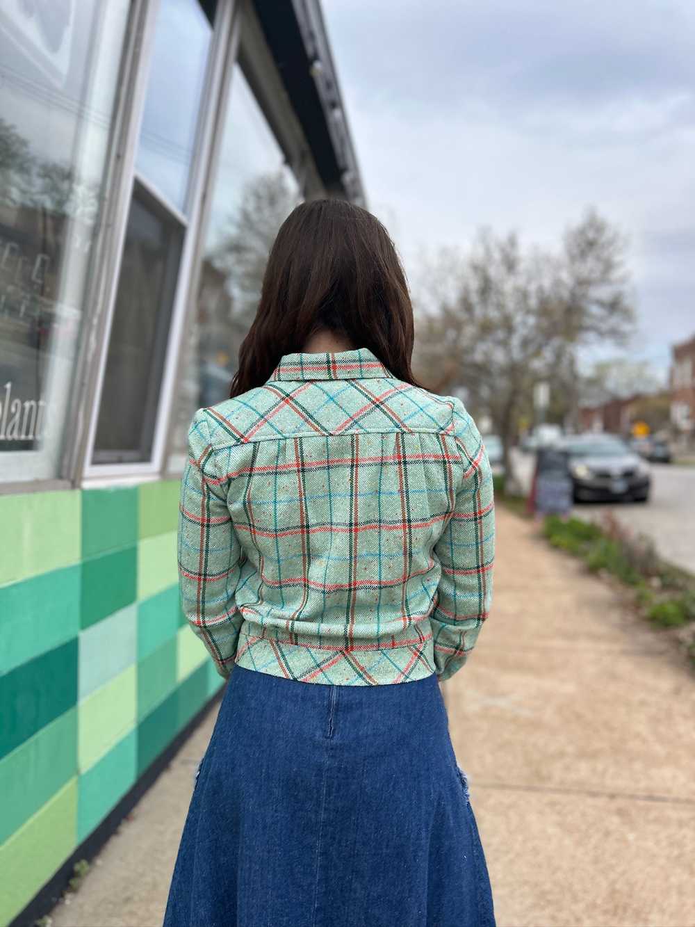 Green Plaid 70’s Jacket - image 2