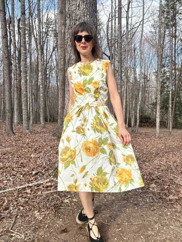 1950s Floral Print Dress