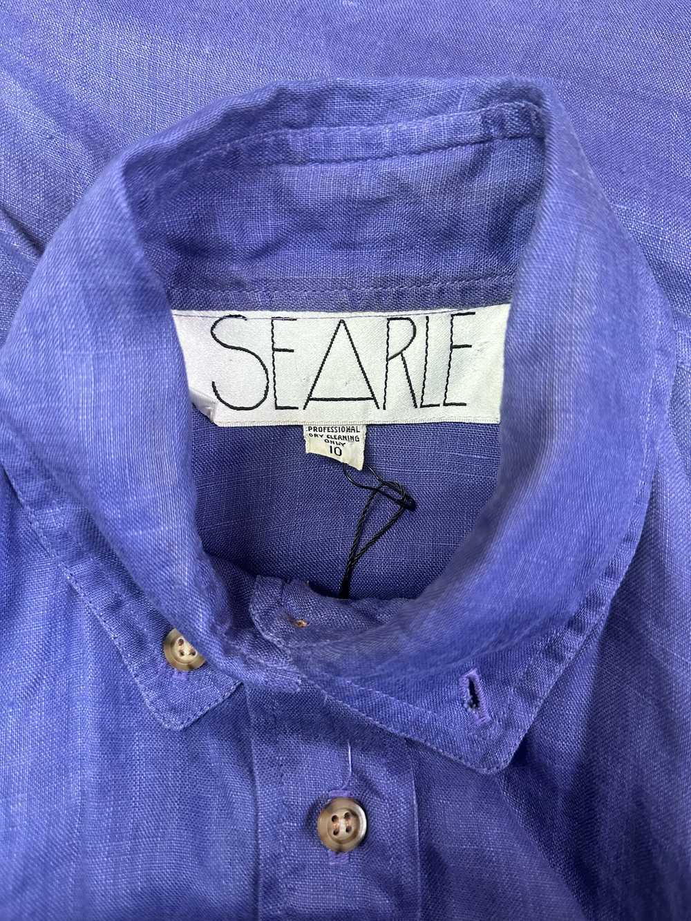 1990s Searle Purple Linen Shirt Dress - image 11