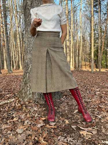 1940's Glen Plaid Wool Skirt