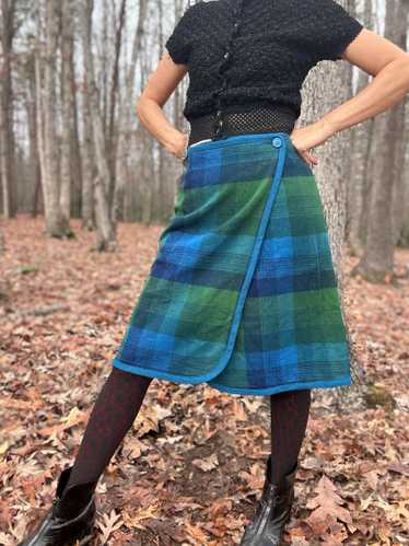 1960s Pendleton Wool Plaid Wrap Skirt