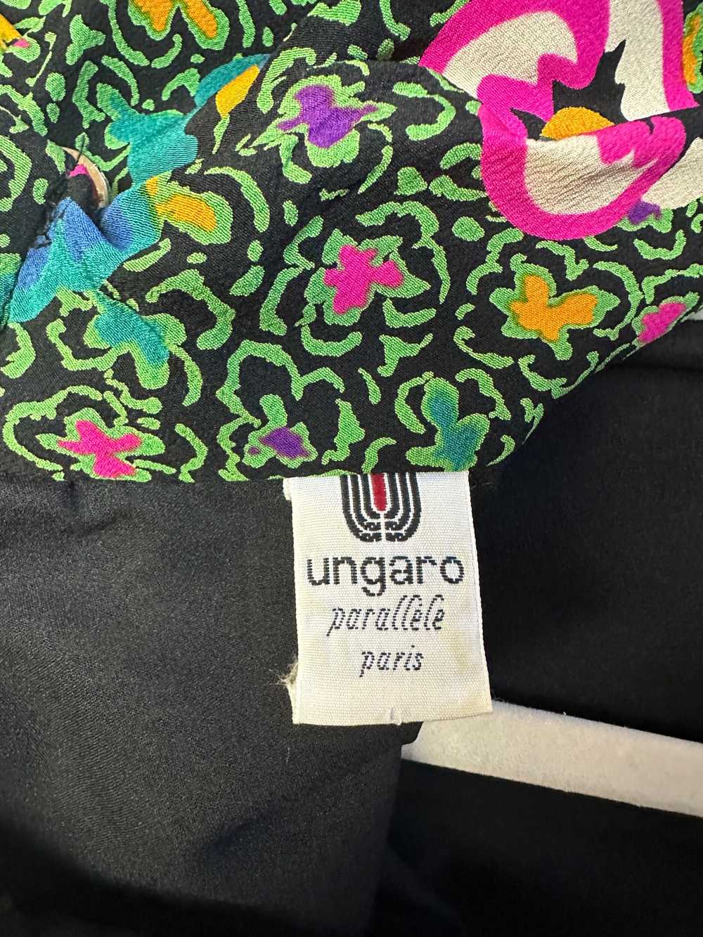 1980s Ungaro Parallele Silk Floral Dress - image 10