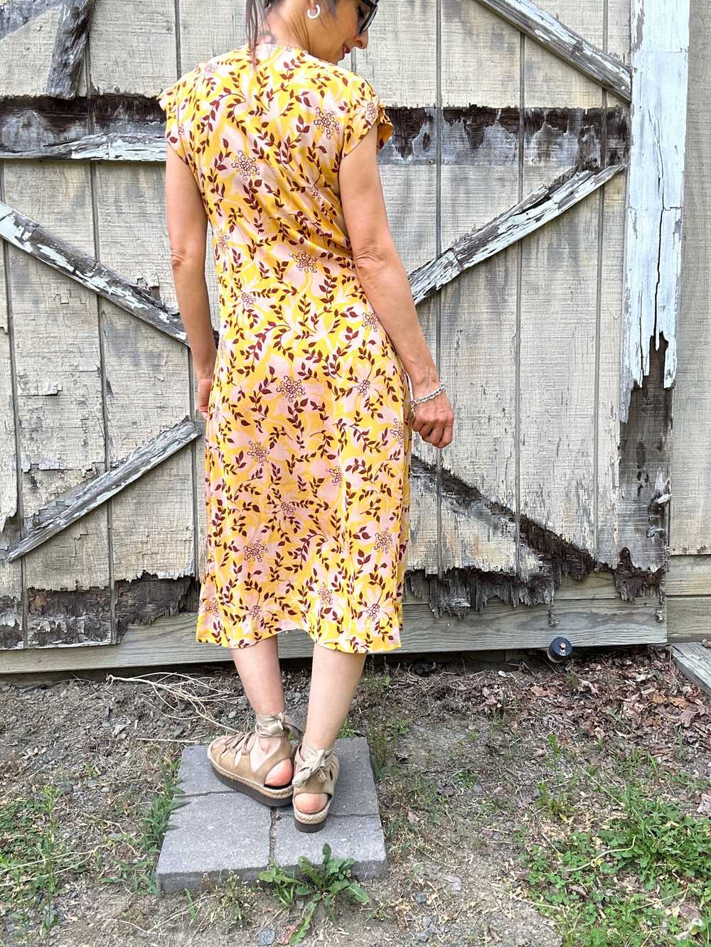 1930s Floral Print Cold Rayon Dress, XS - image 2