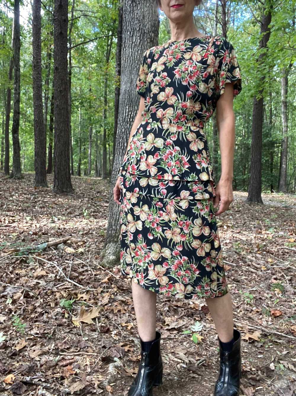 1940s Cold Rayon Floral - image 2