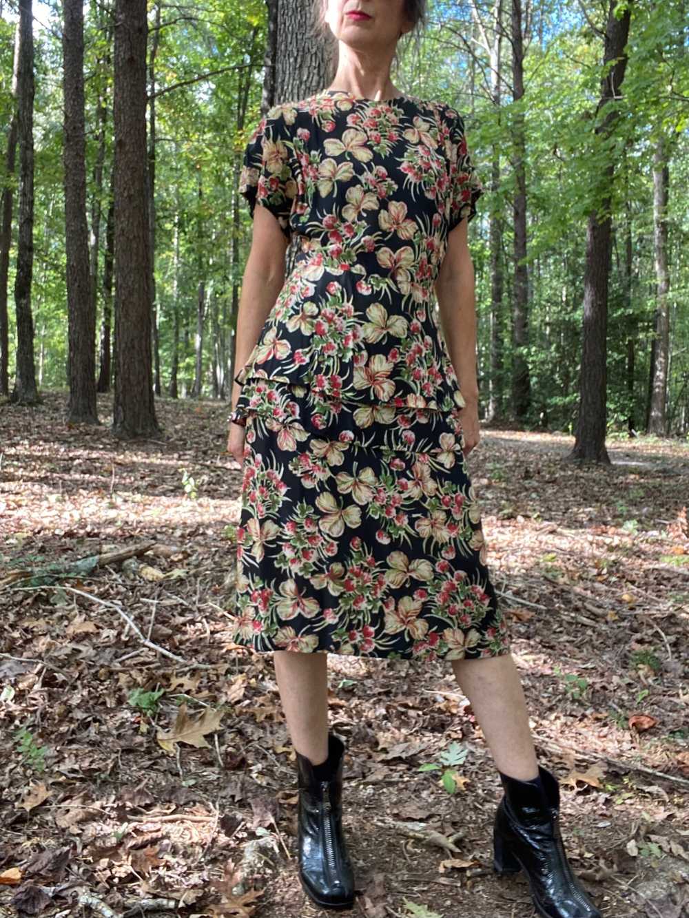1940s Cold Rayon Floral - image 3