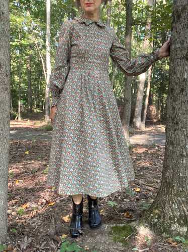 1970s Laura Ashley Cotton Flannel Prarie Dress