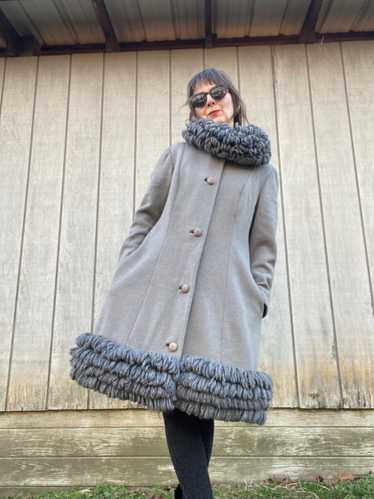 1960s Lilli Ann Knit Grey Wool Jersey Yarn Loop Co