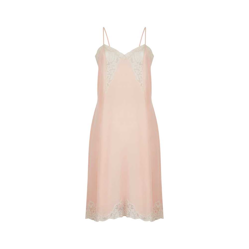 1930s Peach Silk and Lace Insert Slip Dress - image 1