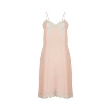 1930s Peach Silk and Lace Insert Slip Dress - image 1