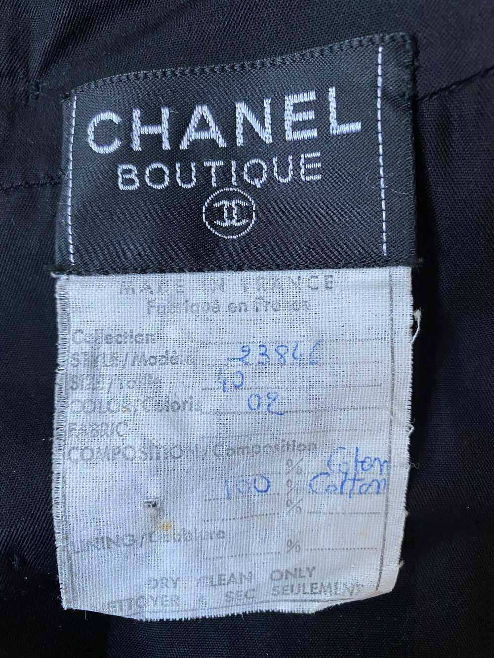 1986 Runway Chanel Black Cotton Peplum Dress - image 8