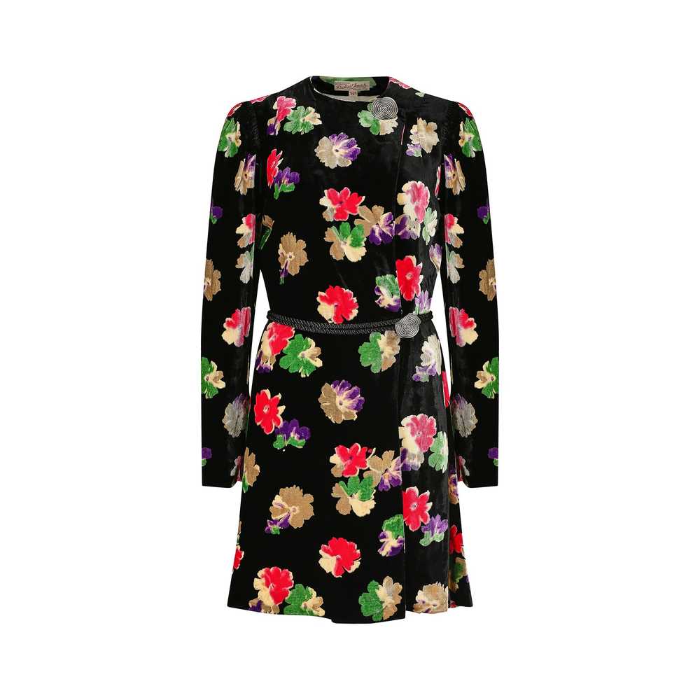 1930s Dickins and Jones Floral Silk Velvet Coat - image 1